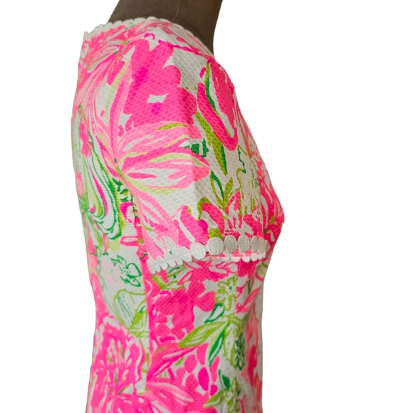 Lilly Pulitzer Maisie Resort White Koala us Maybe Stretch Pique Shift Dress Sz 2 - Picture 4 of 15